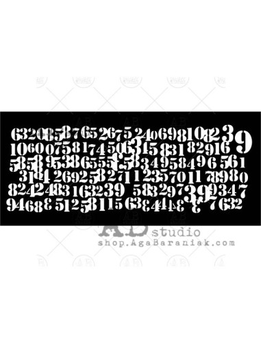 Stencil ID-296 "numbers" - 10x25cm