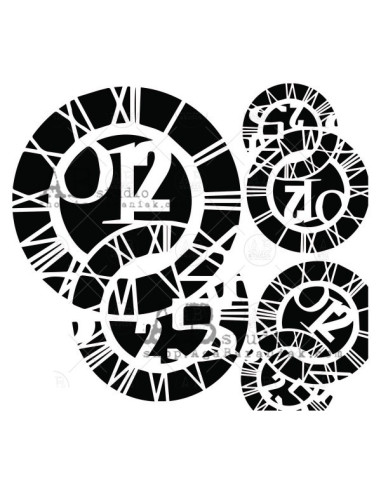 Stencil ID-214 "clocks" - 15x15cm