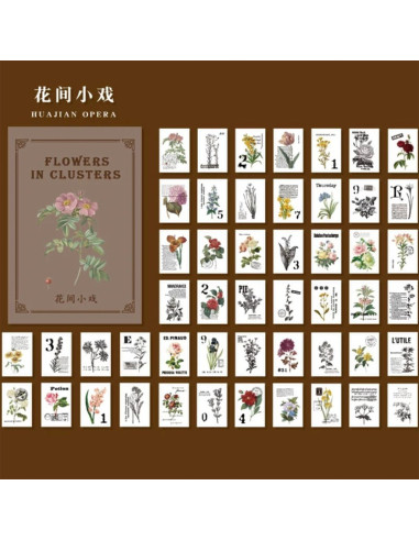 Carte decorative piccole - fiori - 4x6cm