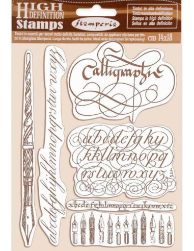 Timbro altadefinizione - 14x18cm - calligraphy - Stamperia