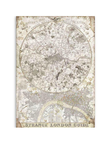 CARTA DI RISO F.TO A4 LADY VAGABOND STRANGE LONDON GUIDE - 21,0 cm x 29,7 cm - Stamperia