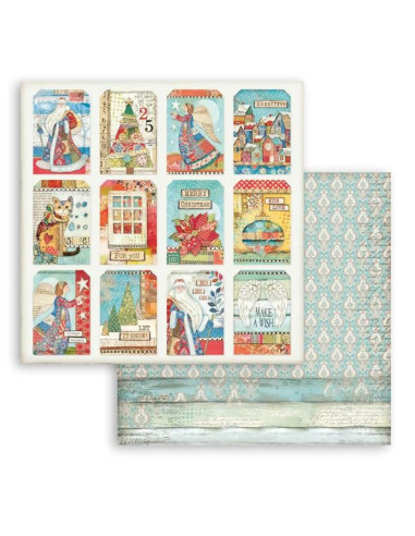 FOGLIO SCRAPBOOKING DOUBLE FACE - CHRISTMAS PATCHWORK CARDS - Stamperia