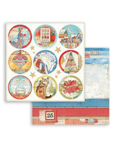 FOGLIO SCRAPBOOKING DOUBLE FACE - CHRISTMAS PATCHWORK ROUNDS - Stamperia