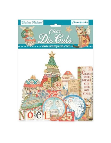 CLEAR DIE CUTS - CHRISTMAS PATCHWORK