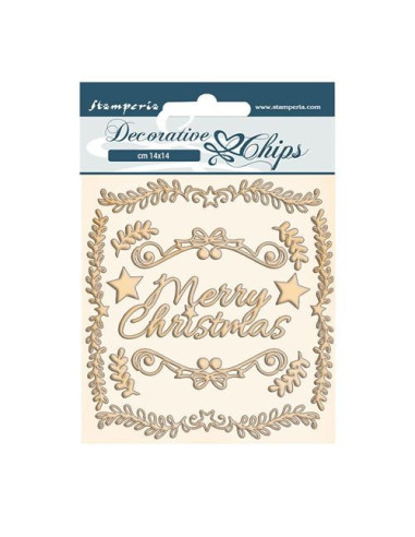 DECORATIVE CHIPS CM 14X14 - Pink Christmas Frame