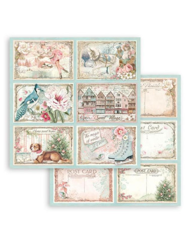FOGLIO SCRAPBOOKING DOUBLE FACE - SWEET WINTER CARDS - Stamperia