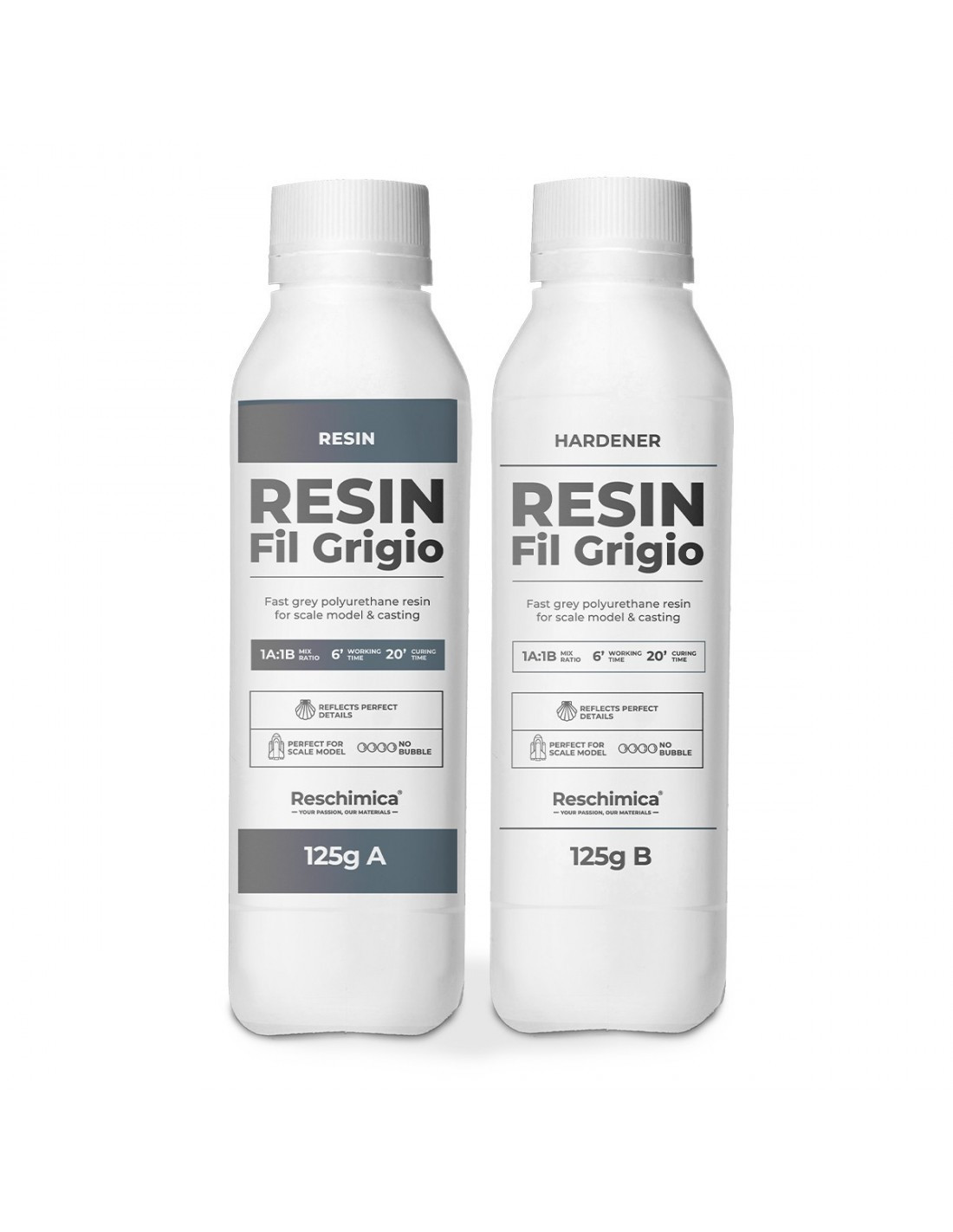 RESIN FIL GRIGIO - Resina poliuretanica color grigio - 300gr