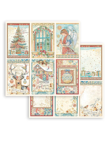 FOGLIO SCRAPBOOKING DOUBLE FACE - CHRISTMAS GREETINGS - 6 CARDS