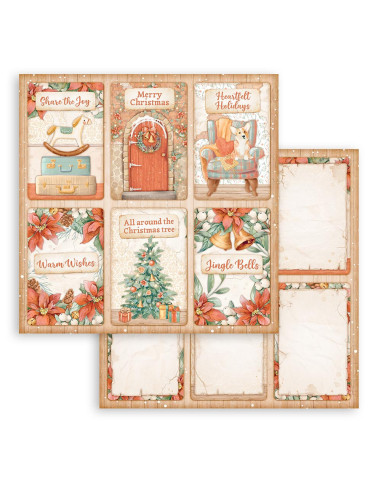 FOGLIO SCRAPBOOKING DOUBLE FACE - ALL AROUND CHRISTMAS 6 CARDS - Stamperia